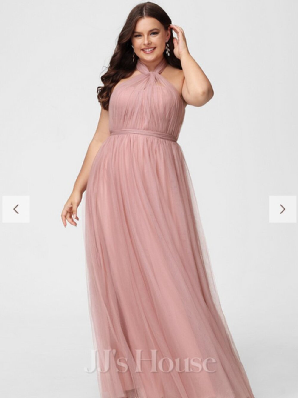 JJ’s House Burgundy Convertible Tulle Gown Size 14 - Picture 5 of 7